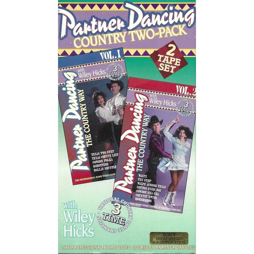 Wiley Hicks Partner Dancing VHS 2000 2-Tape Set Country Dance Instruction Video